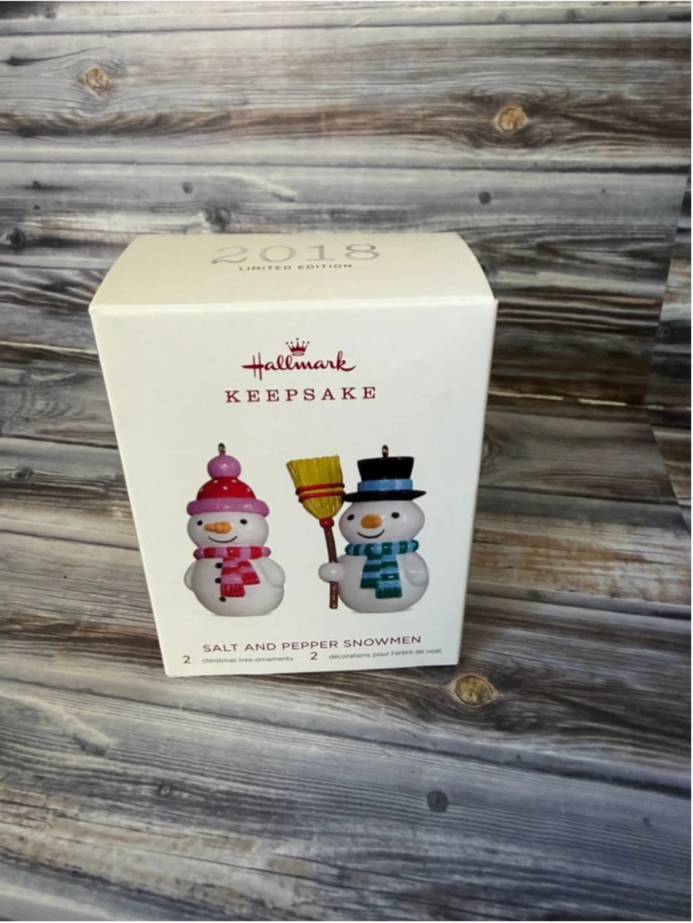 Hallmark 2018 Keepsake Ornament Salt and Pepper Snowmen Snowman Girl and Boy
